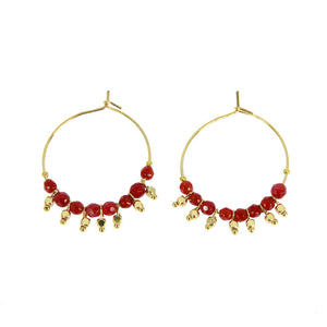 Red Ethnica Hoops
