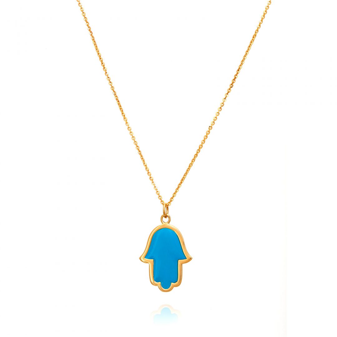 Blue Hamsa Necklace
