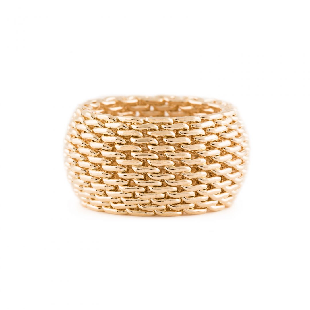 Mesh Chain Ring - Gold