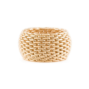 Mesh Chain Ring - Gold