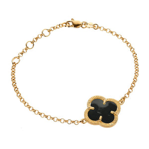 Black Pearl Shamrock Bracelet
