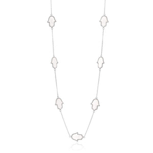 White Silver Hamsa Chain