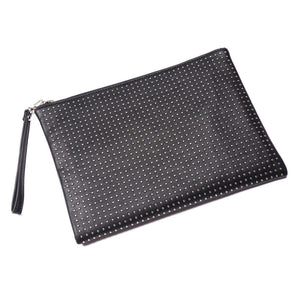 Black Oversized Studded Clutch