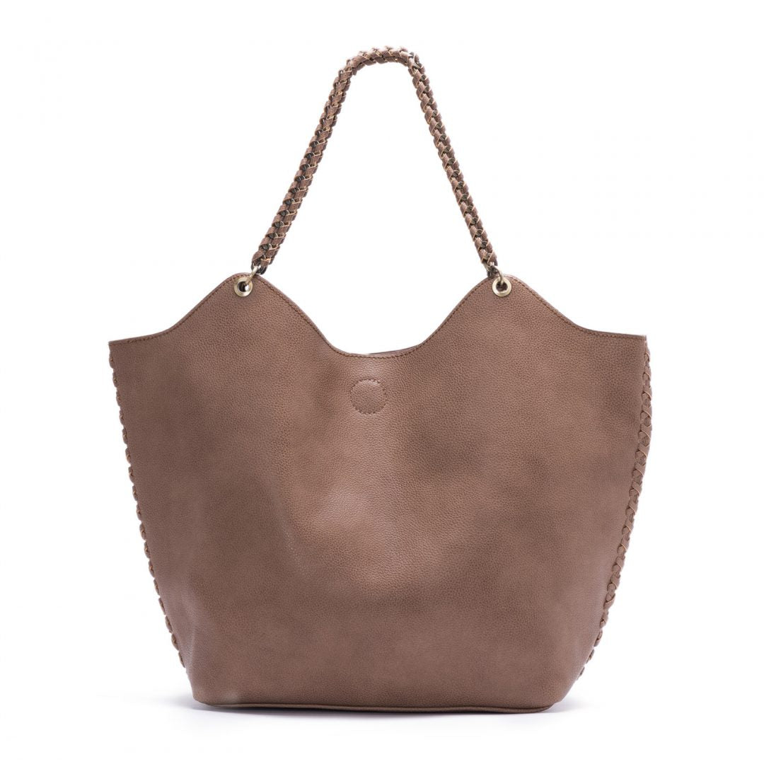 Taupe Chain Trim Tote
