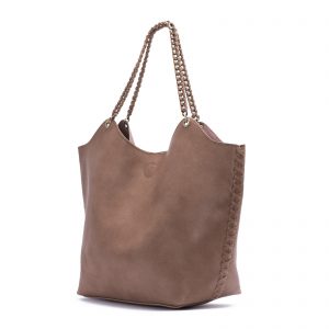 Taupe Chain Trim Tote