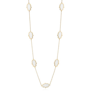 White Hamsa Chain