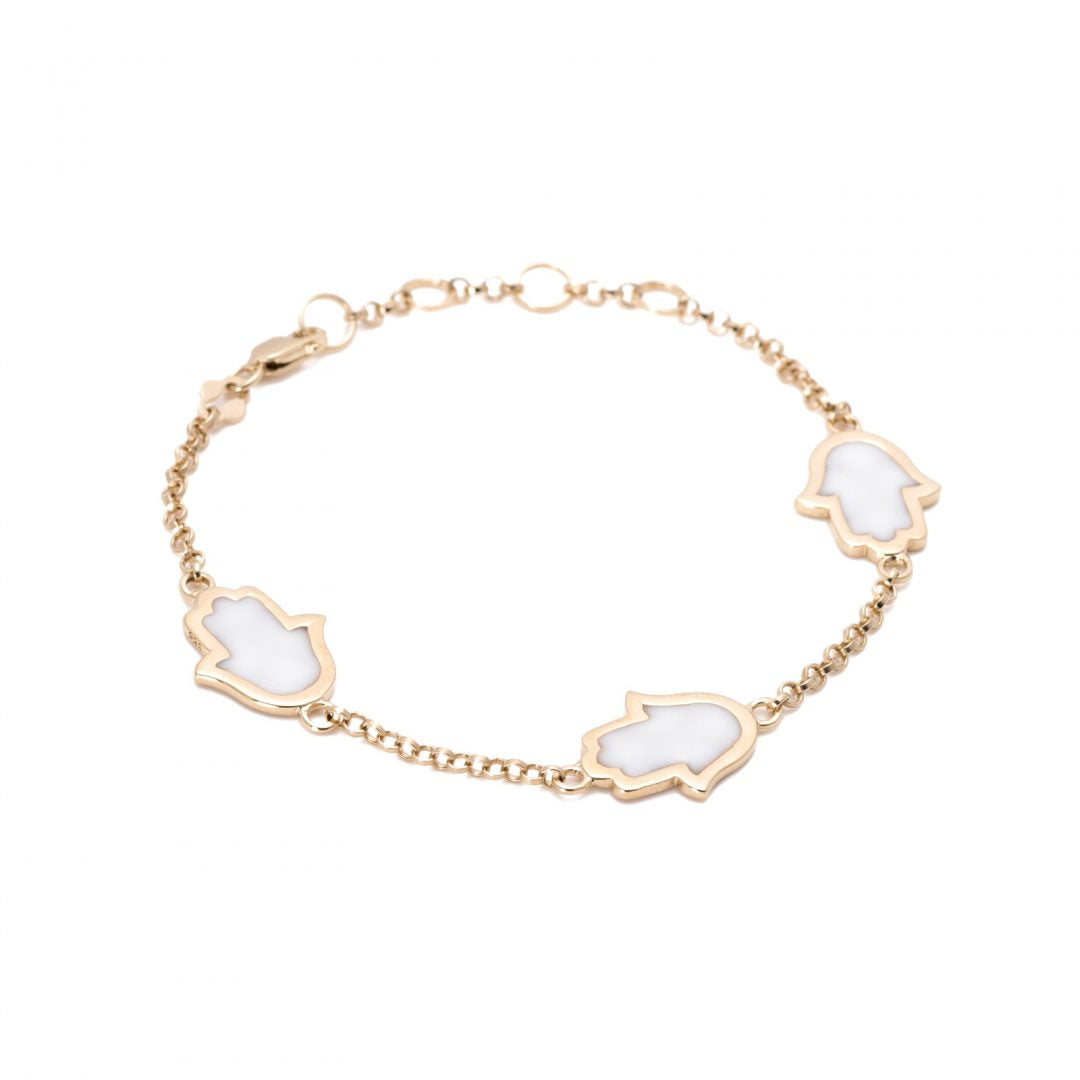 White gold hamsa bracelet shop